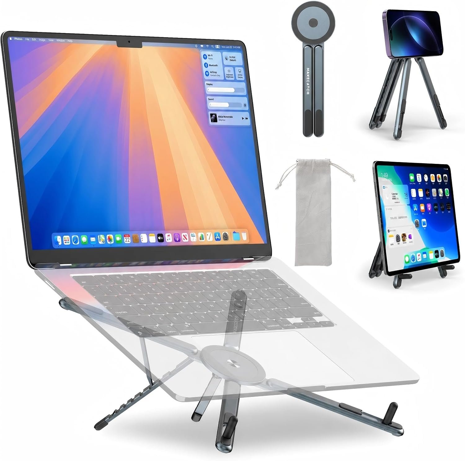 Adjustable stand for phone, tablet or laptop